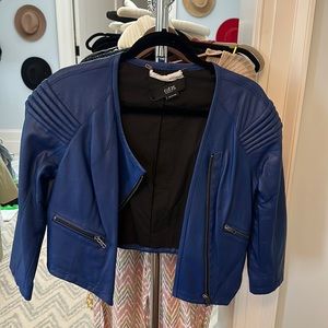 Blue faux leather jacket